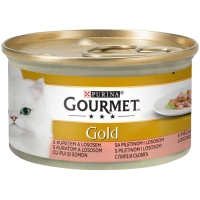 Gourmet Gold Cuburi Pui si Somon in Sos 85 g